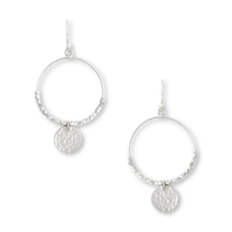 Dominique Mini Silver Hoop Earrings