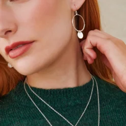 Dominique Mini Silver Hoop Earrings