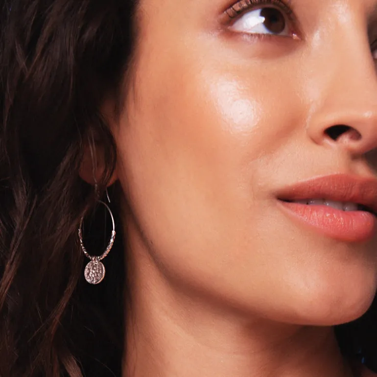 Dominique Mini Silver Hoop Earrings