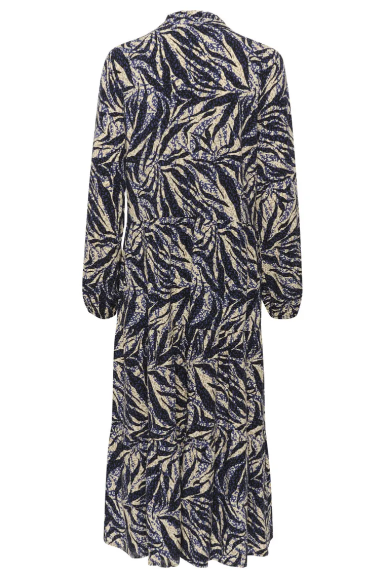 Eda Maxi Dress - Black Zebra Leaves