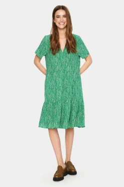 Eda Short Sleeve Dress - Jelly Bean Zig Zebra