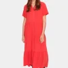 Eda SS Maxi Dress - Hibiscus