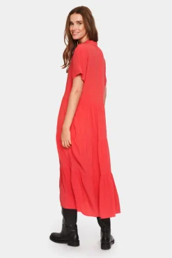 Eda SS Maxi Dress - Hibiscus