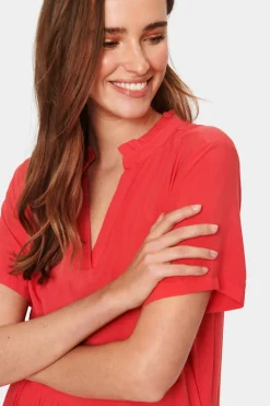 Eda SS Maxi Dress - Hibiscus