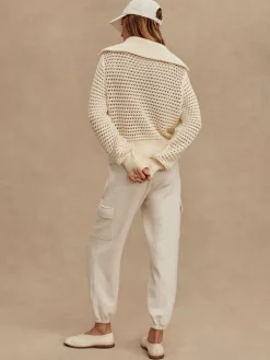 Eloise Full Zip Knit - Egret