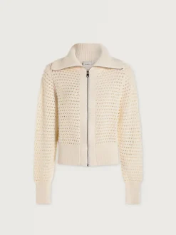 Eloise Full Zip Knit - Egret