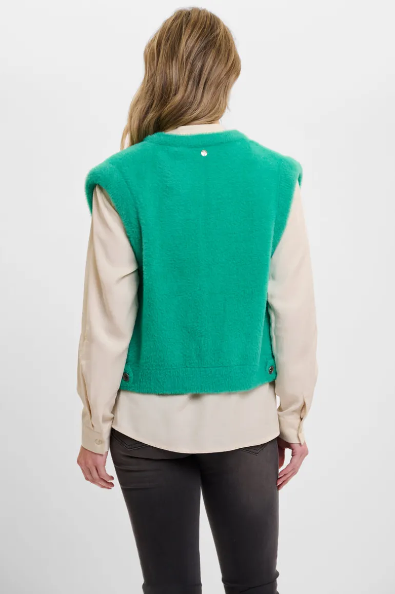 Elona Short Waistcoat - Clover Green