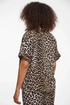 Em Short Sleeve Blouse - Leopard