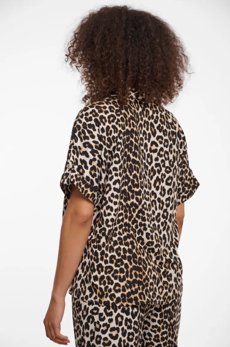 Em Short Sleeve Blouse - Leopard