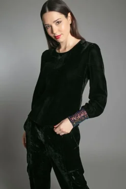 Erin Velvet Top - Black