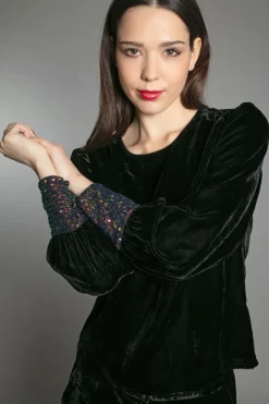 Erin Velvet Top - Black