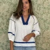 Farringdon Top - White/Blue