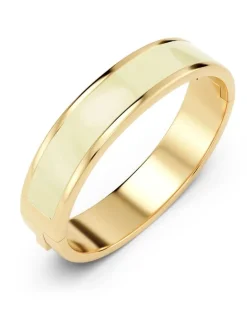 Frame Enamel Bangle Off white Gold