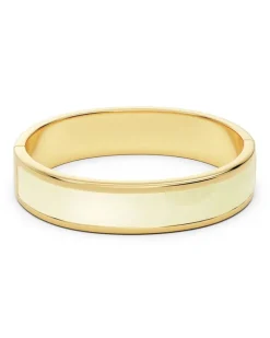 Frame Enamel Bangle Off white Gold