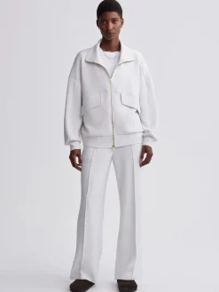 Garcia Zip Through Sweat - Ivory Marl