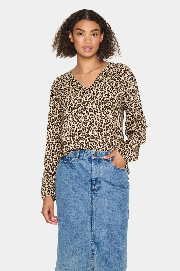 Gazel Blouse - Black Reg Leo