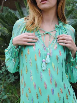 Georgia Top - Jade Metallic Sunset