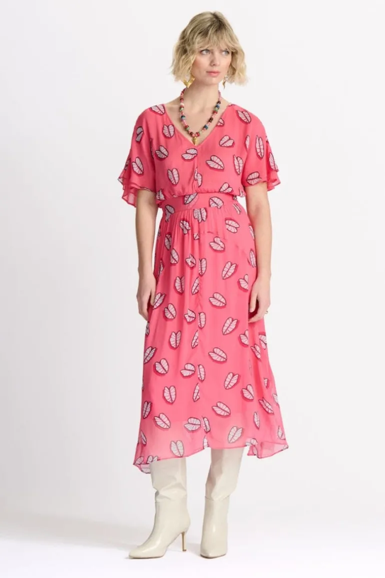 Georgie Dress - Leaf It Pink