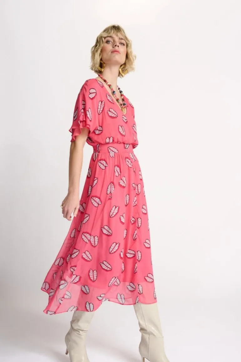 Georgie Dress - Leaf It Pink