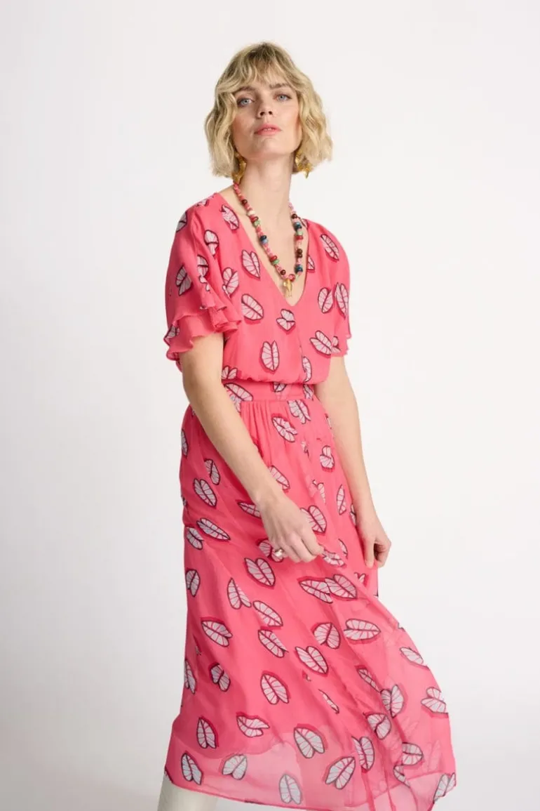 Georgie Dress - Leaf It Pink