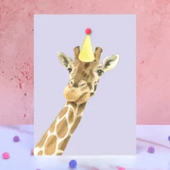 Giraffe Pompom Card