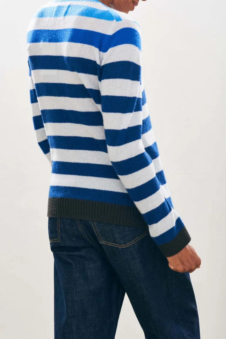 Gradient Stripe Crew - Sky Multi