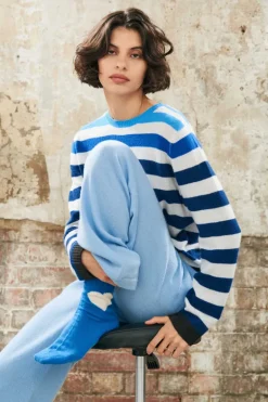 Gradient Stripe Crew - Sky Multi