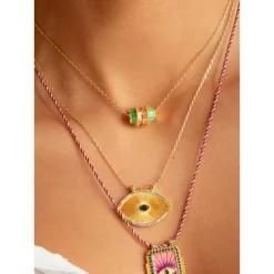 Green Talisman Necklace - Gold