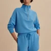Hawley Half Zip Sweat - Azure Blue
