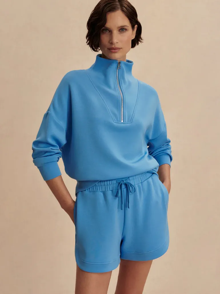 Hawley Half Zip Sweat - Azure Blue