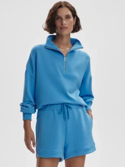 Hawley Half Zip Sweat - Azure Blue