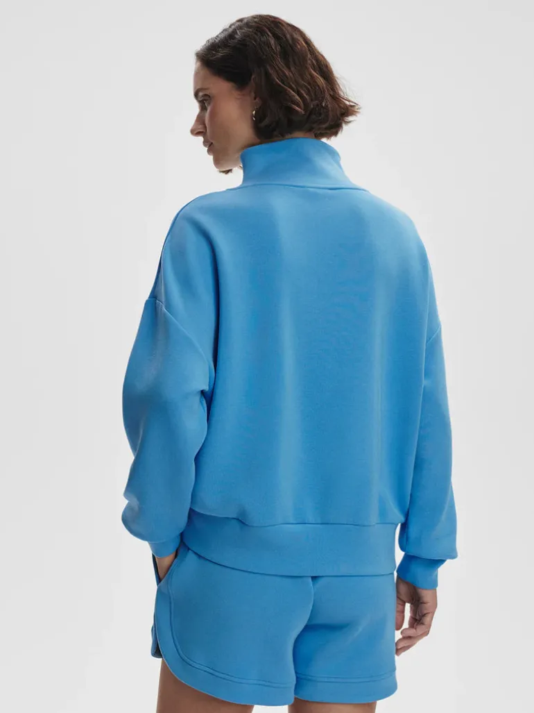 Hawley Half Zip Sweat - Azure Blue