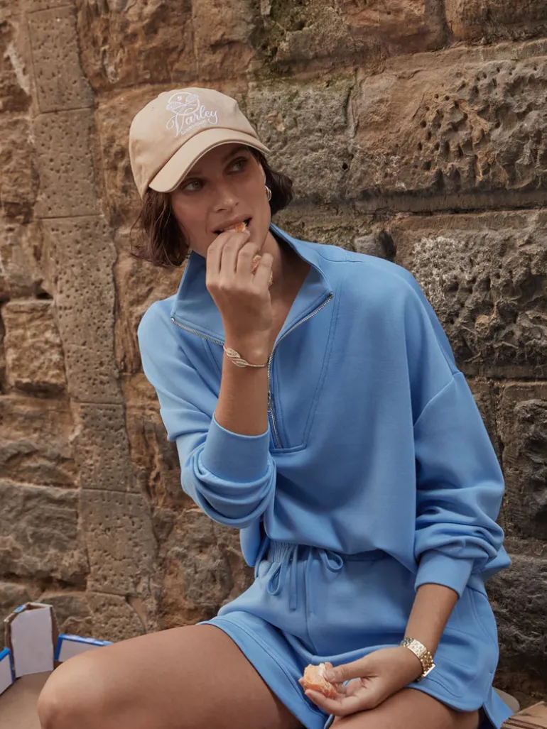 Hawley Half Zip Sweat - Azure Blue