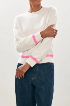 Heavy Trim Crew - White / Pink