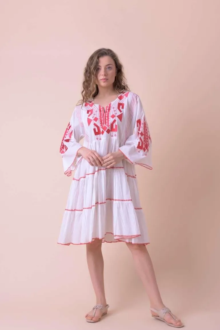 Herman dress - White red