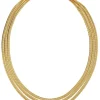 Herringbone Triple Necklace Gold