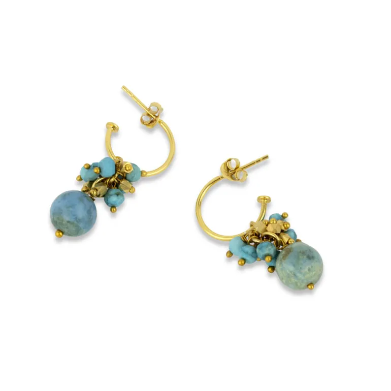 Hollie Turquoise Hoop Earrings