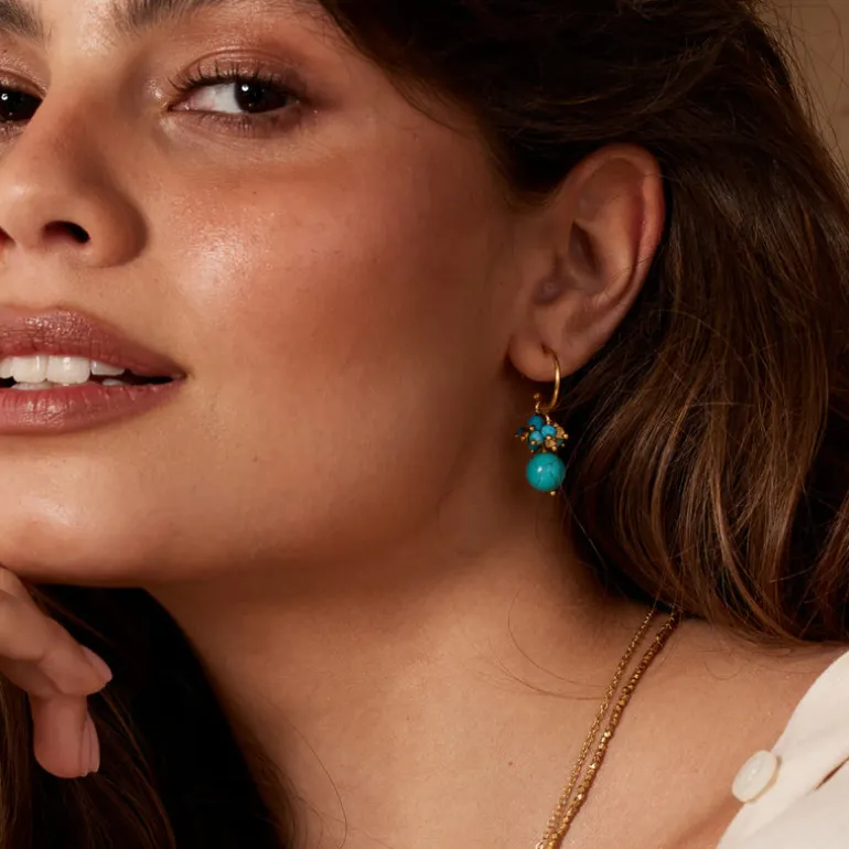 Hollie Turquoise Hoop Earrings