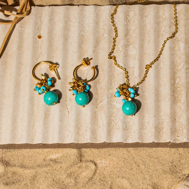 Hollie Turquoise Hoop Earrings