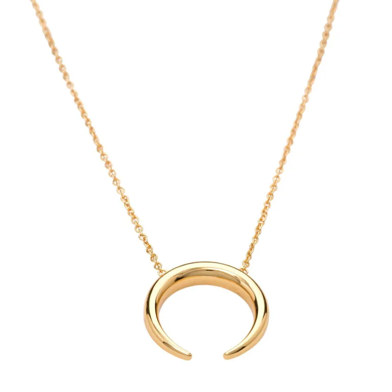 Horn Necklace with Slider Clasp - Gold
