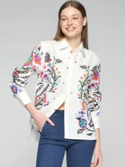 Isa Blouse - White Floral Print