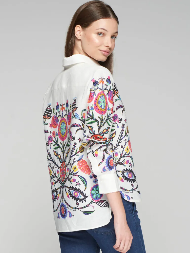 Isa Blouse - White Floral Print