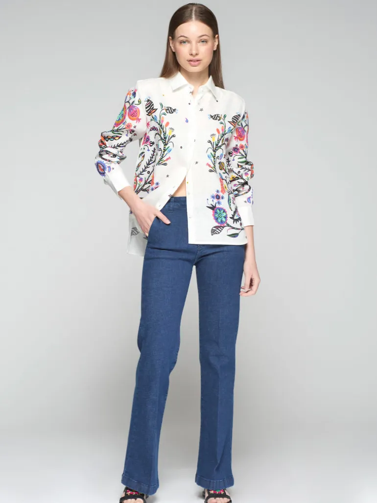 Isa Blouse - White Floral Print