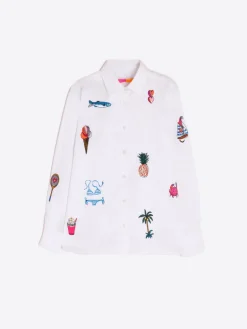 Isa Embroidered Shirt - White Twil