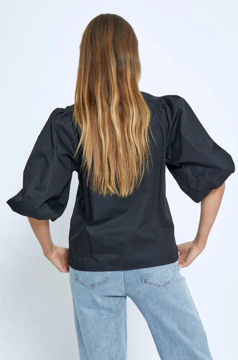 Joa Short Sleeve Blouse - Black