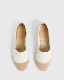 Kampala Flat Espadrille - Blanco Metallic
