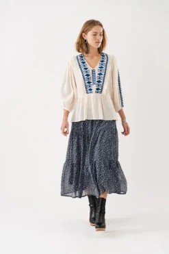 Kanpur Blouse 3/4 - Blue