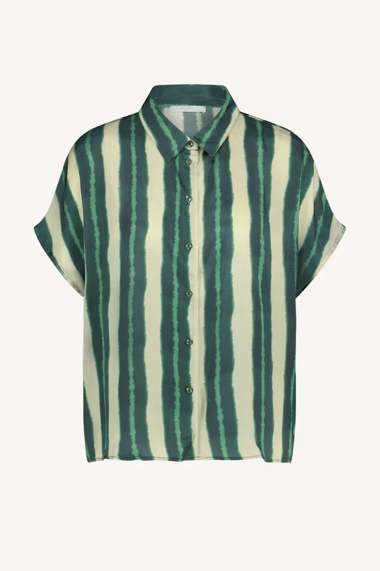 Karly Tie Dye Blouse - Green Tie Dye Stripe