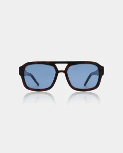 Kaya Sunglasses - Demi Tortoise (Blue Lens)