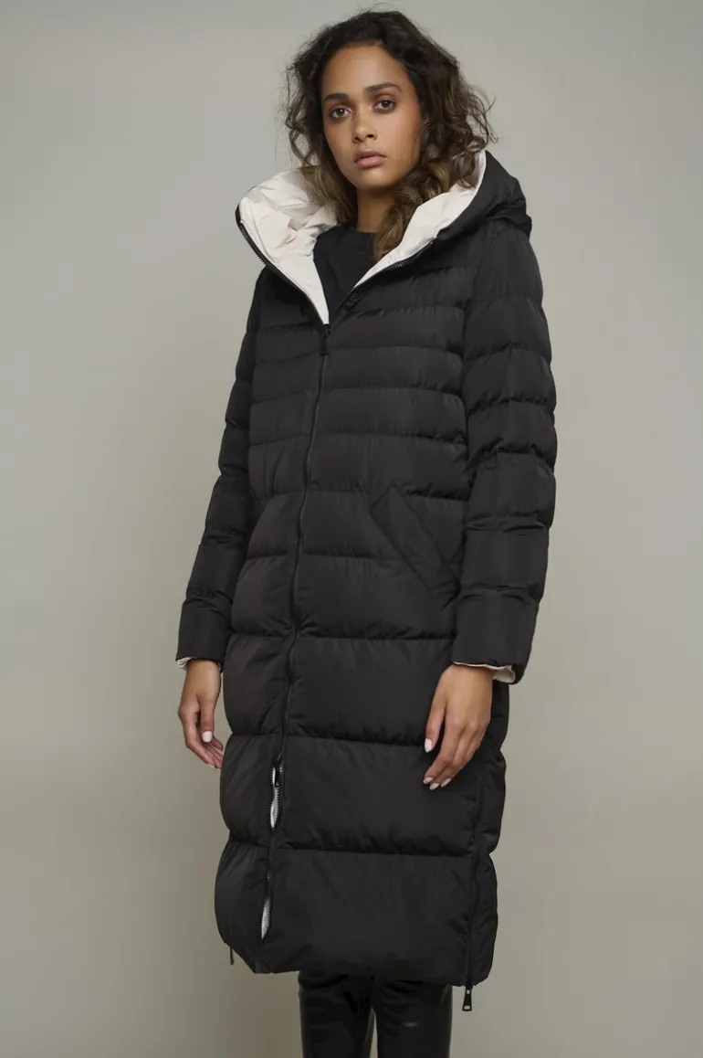 Keila Reversible Coat - Black/Angora